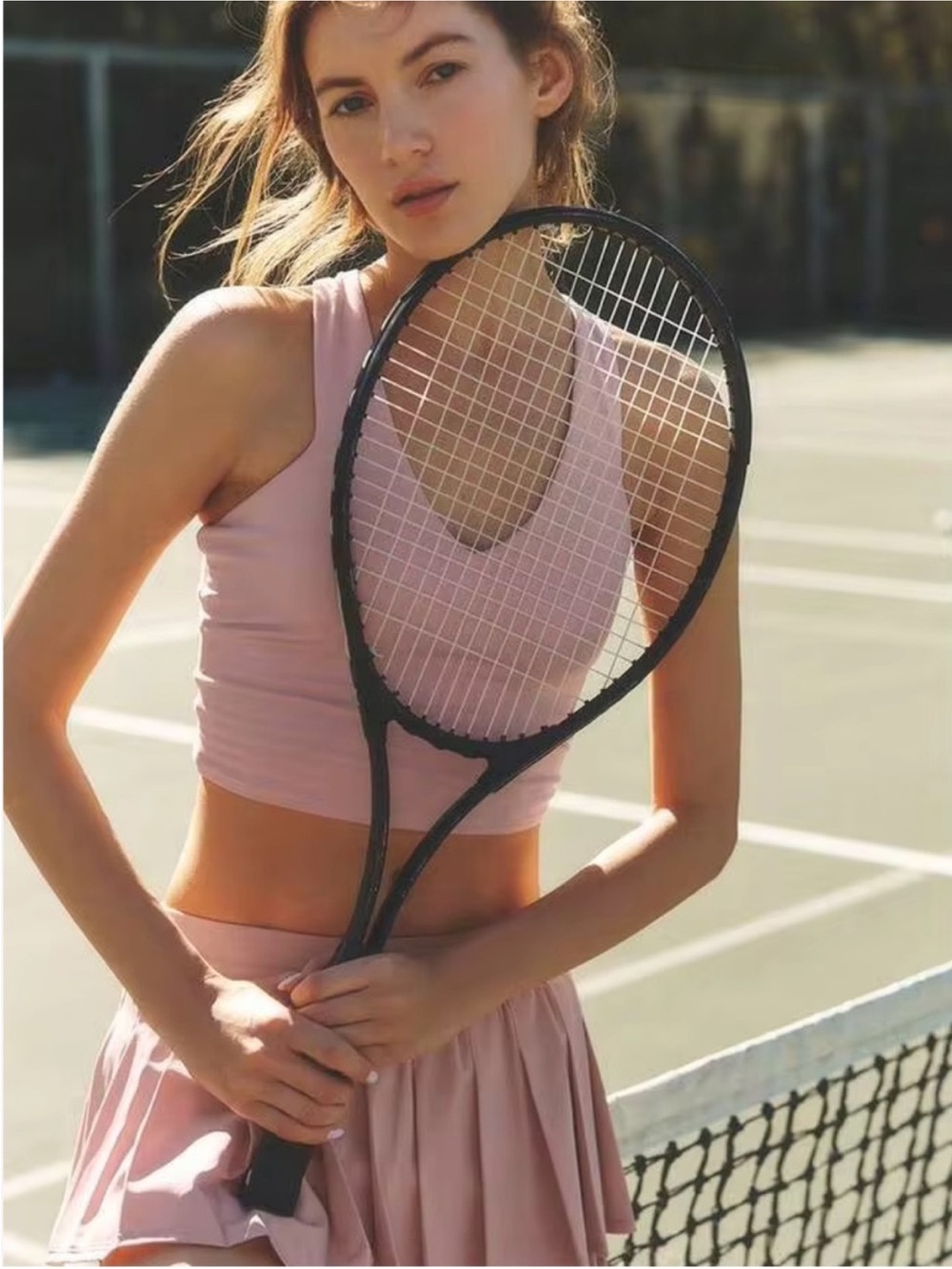 ALO YOGA | Airbrush Real Bra Tank in Pink, Size Large